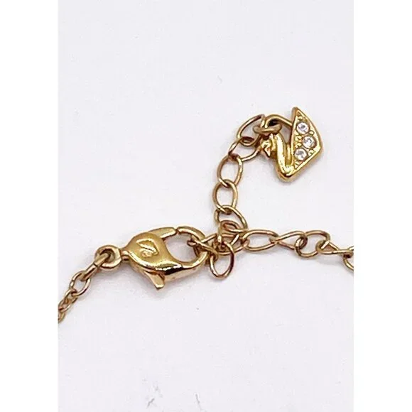 Swarovski Crystal Humorist LOL Pendant Necklace Gold Tone Adjustable Length - Picture 3 of 7